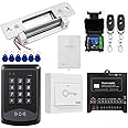 Door Access Control System RFID Keypad Electric Strike Lock Kit with Exit Button Doorbell Chime Remote Control