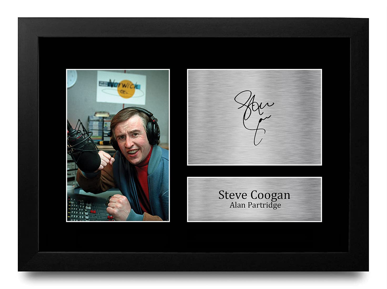 HWC Trading FR A4 Steve Coogan Alan Partridge Gifts Printed Signed Autograph Picture for TV Show Fans - A4 Framed