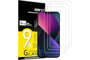 NEW'C 3 Pack Designed for iPhone 13 Mini Screen Protector (5.4"), Enhanced Tempered Glass Protection, Case Friendly Anti Scra