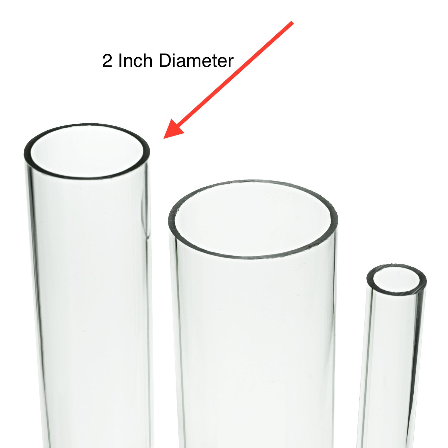 Source One Deluxe Clear Acrylic Tube 2 Inches Thick (24 Inch, 2 Inch