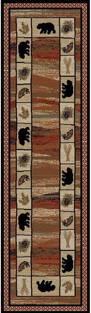 Amazon Com N2 2 3 X 7 3 Grey Black Bear Theme Runner Rug