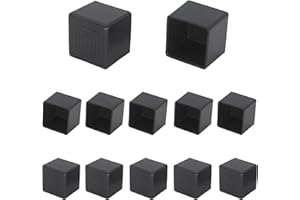 WVAPZWR 12Pcs 1"x1" (25mmx25mm) Square Rubber Chair Leg Tips Caps, Table Leg Covers, Floor Protectors, Furniture Leg End Caps