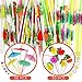 100pcs Disposable Drinking Straws, YGDZ 50pcs Plastic Umbrella Drinking Straws & 50pcs Fruit Drinking Straws for Luau Hawaiian Birthday Party