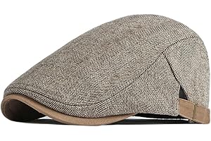 Qianuer Newsboy Hats for Men Flat Cap Adjustable Tweed Ivy Gatsby Cabbie Hat