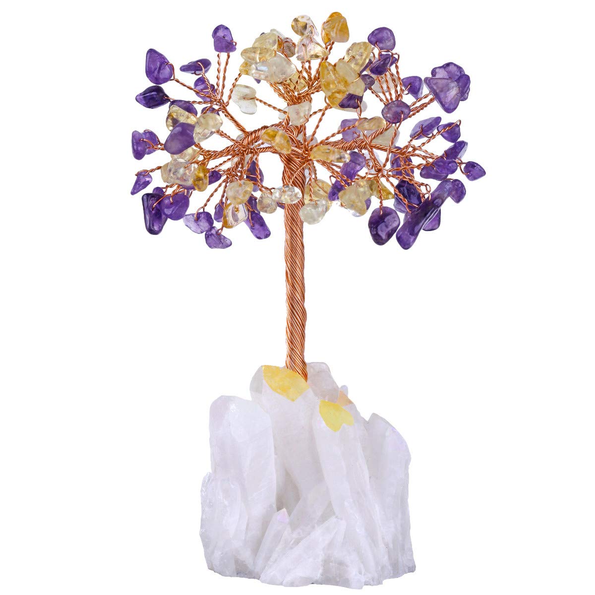 KYEYGWO Crystal Money Tree Feng Shui Tree Decorations for Home Tumbled Stones Tree of Life Ornament Healing Wealth Good Luck Tree