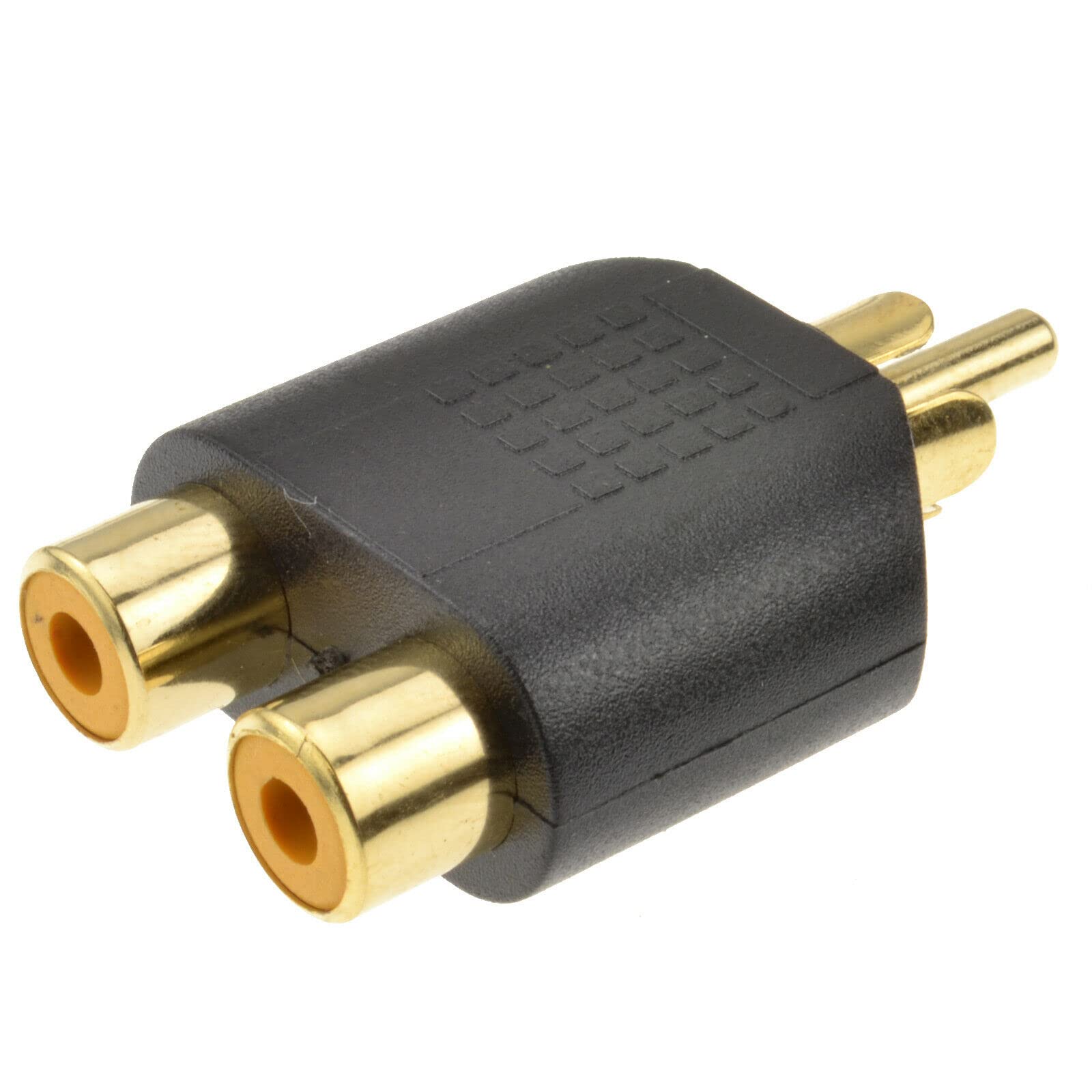 iSeventy9 Pack Of 2 Phono Splitter/Joiner Adapter RCA Plug to 2 RCA Sockets Male to Female - Gold Plated
