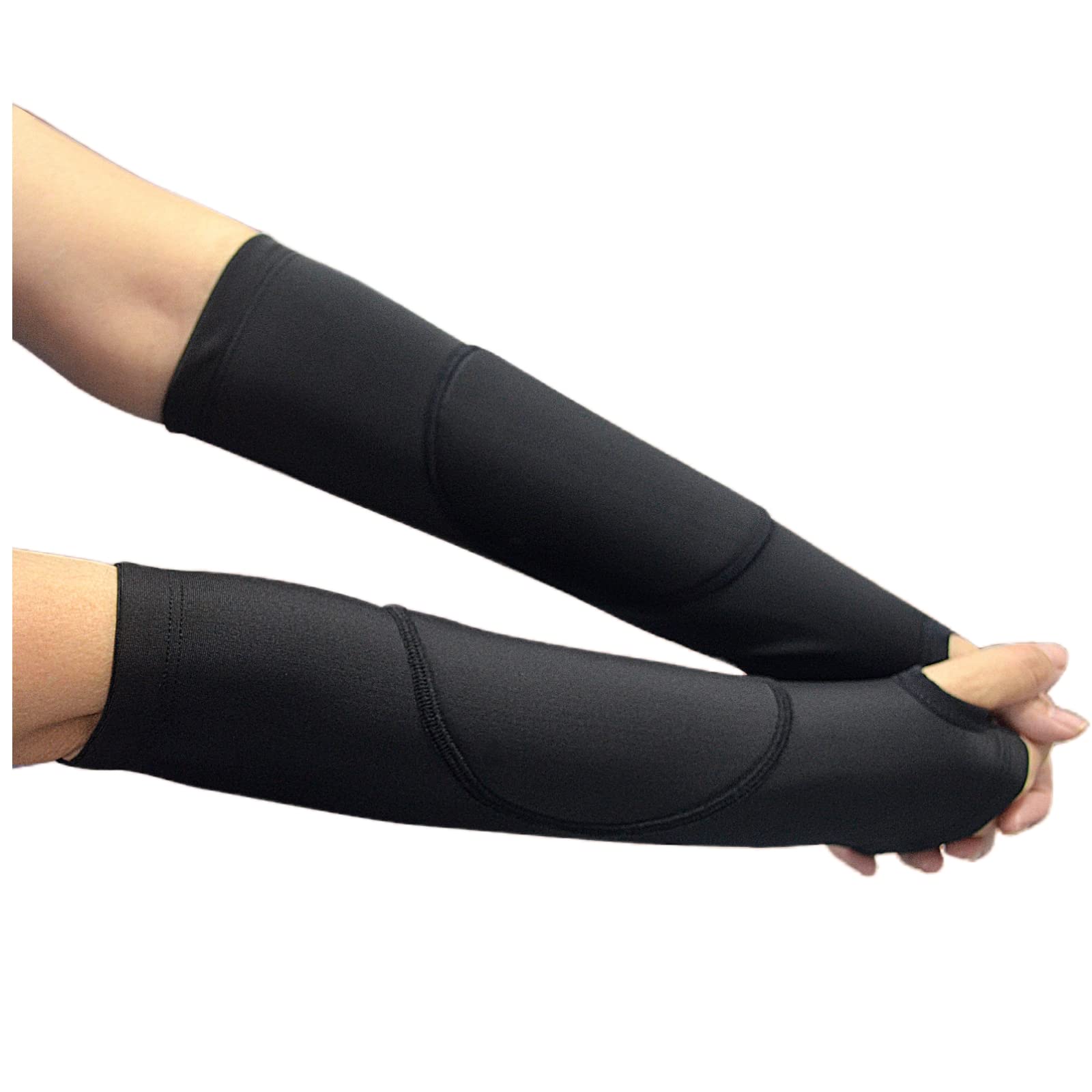 Topeter Padded Arm Sleeve, Volleyball Wrist Guard, Volleyball Training Equipment 1 Pair (Black YL)