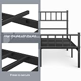 Yaheetech Double Metal Bed Frame 4ft6 with Headboard and Footboard Black view 4
