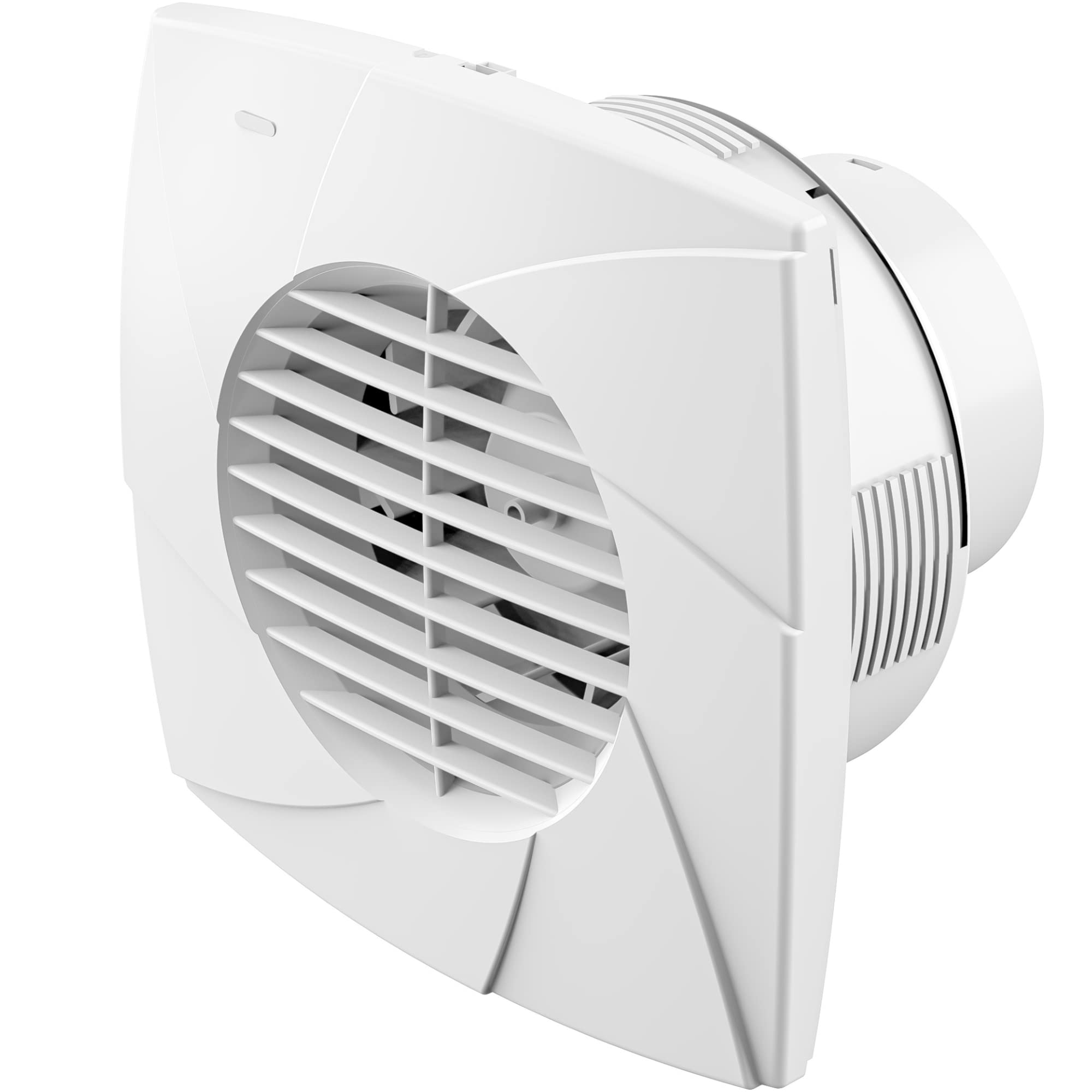 Everything Ventilation IPX2 Bathroom Extractor Fan with Backdraft Shutters & Adjustable Electronic Timer | Low Profile Wall or Ceiling Mounted | 100mm White