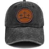 Christian Gifts for Men Women, Religious Cross Hats, Adjustable Jesus God Baseball Cap,Leather Patch