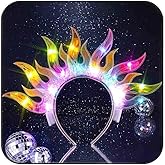 Zoestar Light Up Sun Headband LED Fire Headbands Glow Flame Hair Accessories for Women