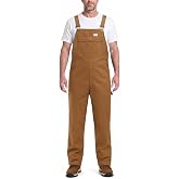 HISEA Overalls for Men Duck Canvas Bib Utility Workwear Relaxed Fit | 13.5 oz 100% cotton canvas, 6 pockets, triple-stitched seams, for farming/ranching/carpentry/construction