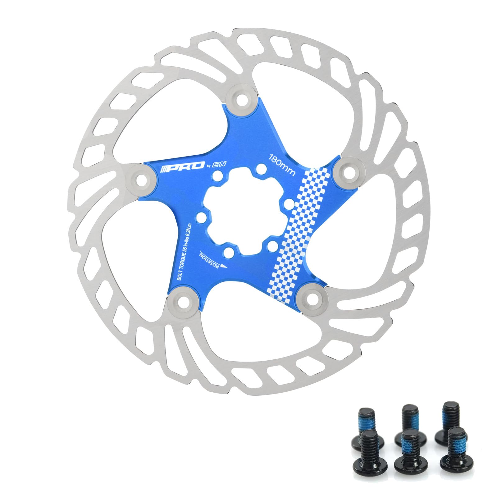 Yongness Bike Brake Disc 160mm 180mm 203mm Bicycle Disc Brake Disc Brake Rotor Floating Brake Rotor Suitable for Road Bikes Mountain Bike BMX Bicycle Parts (Blue 180mm)