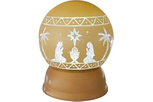 THE NATIVITY STORE A WORLDWIDE COLLECTION Gold Glitter Ball Snowglobe Nativity - Sets for Christmas Indoor - Christmas Nativity Set - Manger Scene Decorations - Snowglobe - Holy Family Scene