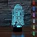 Padaday Space Ship Star Wars Force Awaken R2-D2 Robot Children Bedroom Decorative with Built in 7 Color Change LED USB Touch