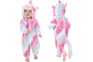 NXLGYDZ Unisex Baby Animal Onesie Flannel Hooded Romper for Infants Toddlers (0-3 Years) Winter Jumpsuit for Boys and Girls