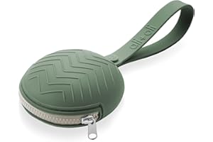 Ali+Oli Silicone Pacifier Holder Case (Army Green) BPA-Free Newborn Pacifier Holder, Travel Baby Pacifiers Silicone Pouch, Silicone Pacifier Storage Case, 3 by 1.6 Inches