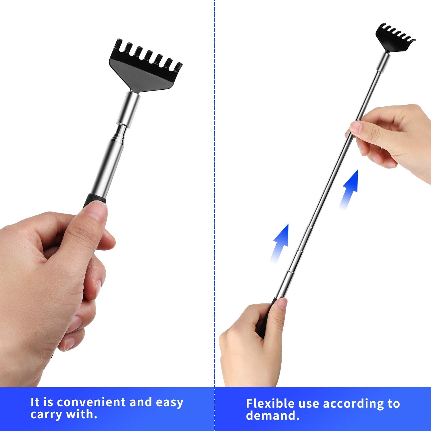 2 Pack Portable Extendable Back Scratcher, Mazicla Stainless Steel Telescoping Back Scratcher with Beautiful Gift Packaging: Health & Personal Care