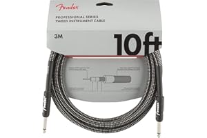 Fender Professional Series Tweed Instrument Cable, Guitar Cable, Guitar Accessories, Straight/Straight, Gray, 10ft