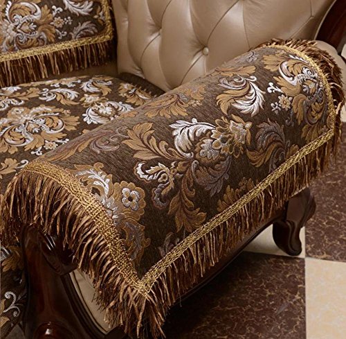 Sideli Luxury Sofa Arm Pad Couch Arm Cover Arm Rest Covers Non-slip (2pc-14x14-sofa arm cover, Aosailo- dark green) - Thumbnail 4