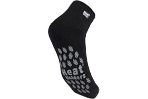 HEAT HOLDERS - Mens Non Skid Low Cut Thermal Ankle Slipper Socks with Grippers