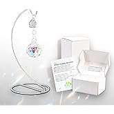 Pet Memorial Gifts for Loss of Dog,Pet Loss Sympathy Gift,Remembrance,Bereavement,40mm Crystal Suncatcher in Memory Passing Away of Dog Cats,with 9 Inch Silver Stand(Colorful)
