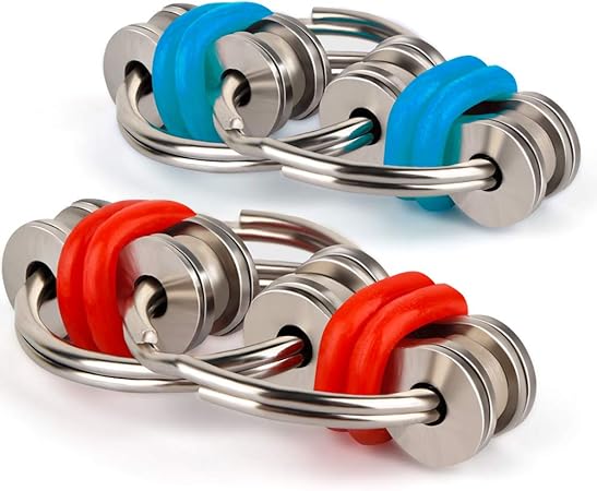 Amazon D Fantix Fidget Toys フィジェットおもちゃ フリッピーチェーン減圧チェーン ストレス解消 および大人と子供のための自閉症ステンレスキーホルダー チェーンゲーム ハンドスピナー おもちゃ