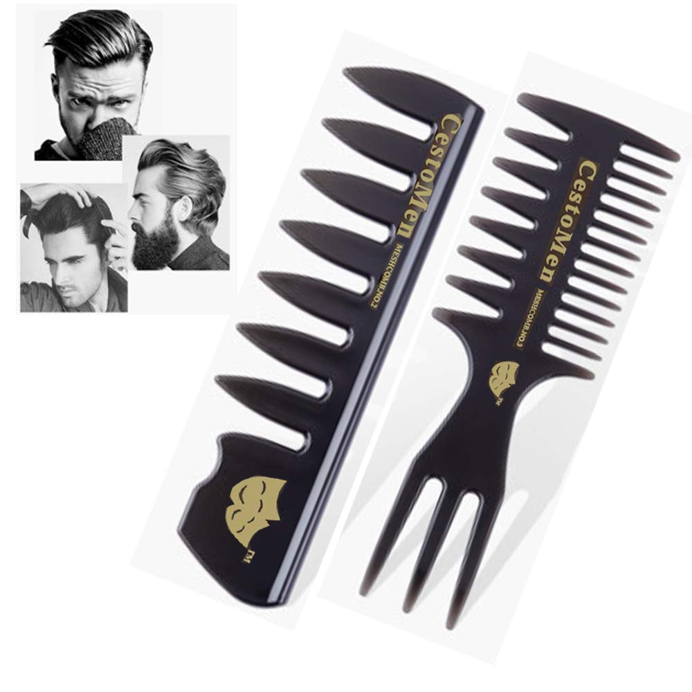 Wide Tooth Comb , Anti-Static Hair Combs Mens Set Hair Professional Shaping & Wet Pick Set for Long Curly /Thick Hair