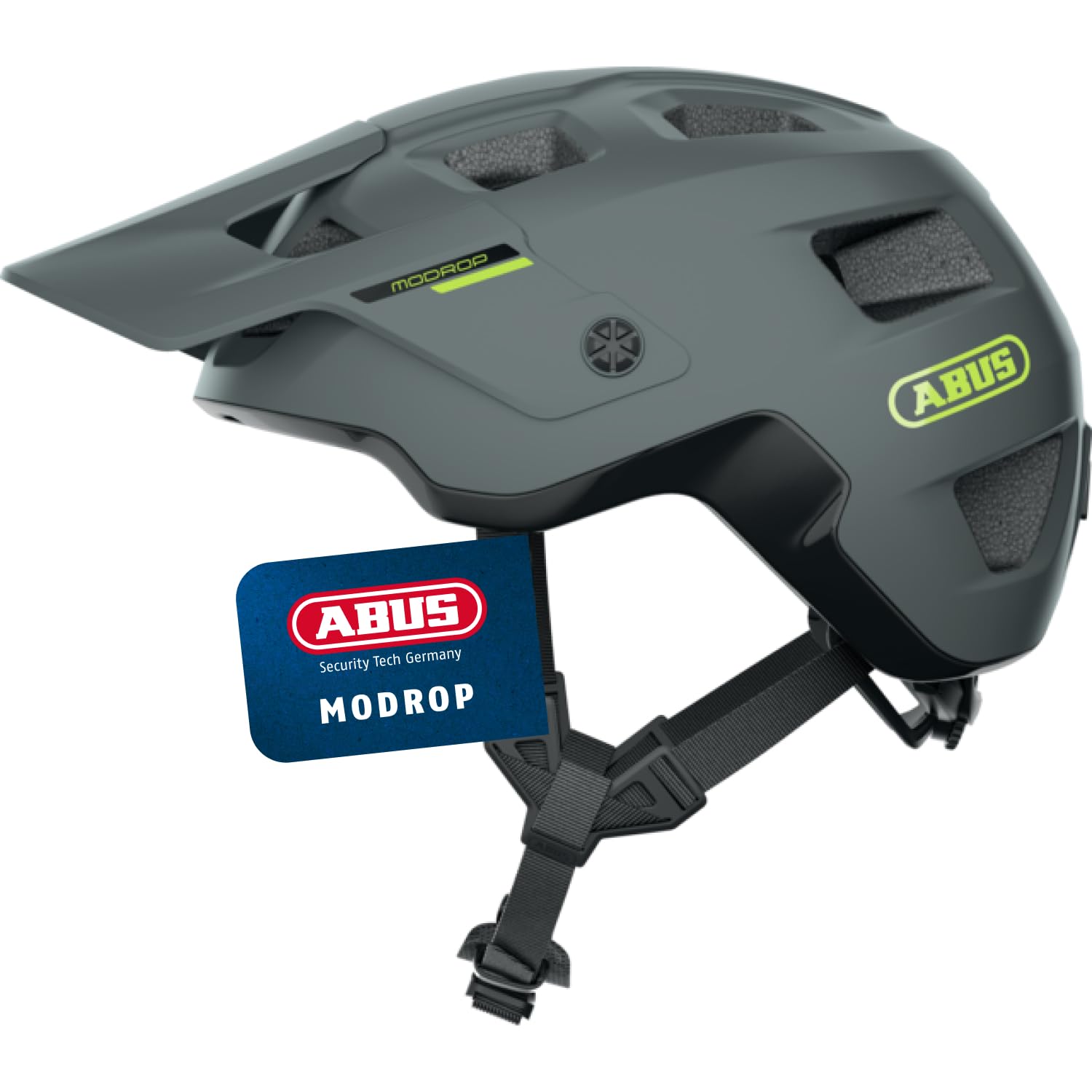 ABUS MTB-Helm MoDrop - robuster Fahrradhelm mit guter Belüftung für Mountainbiker - individuelle Passform - für Damen und Herren - Grau Matt, L