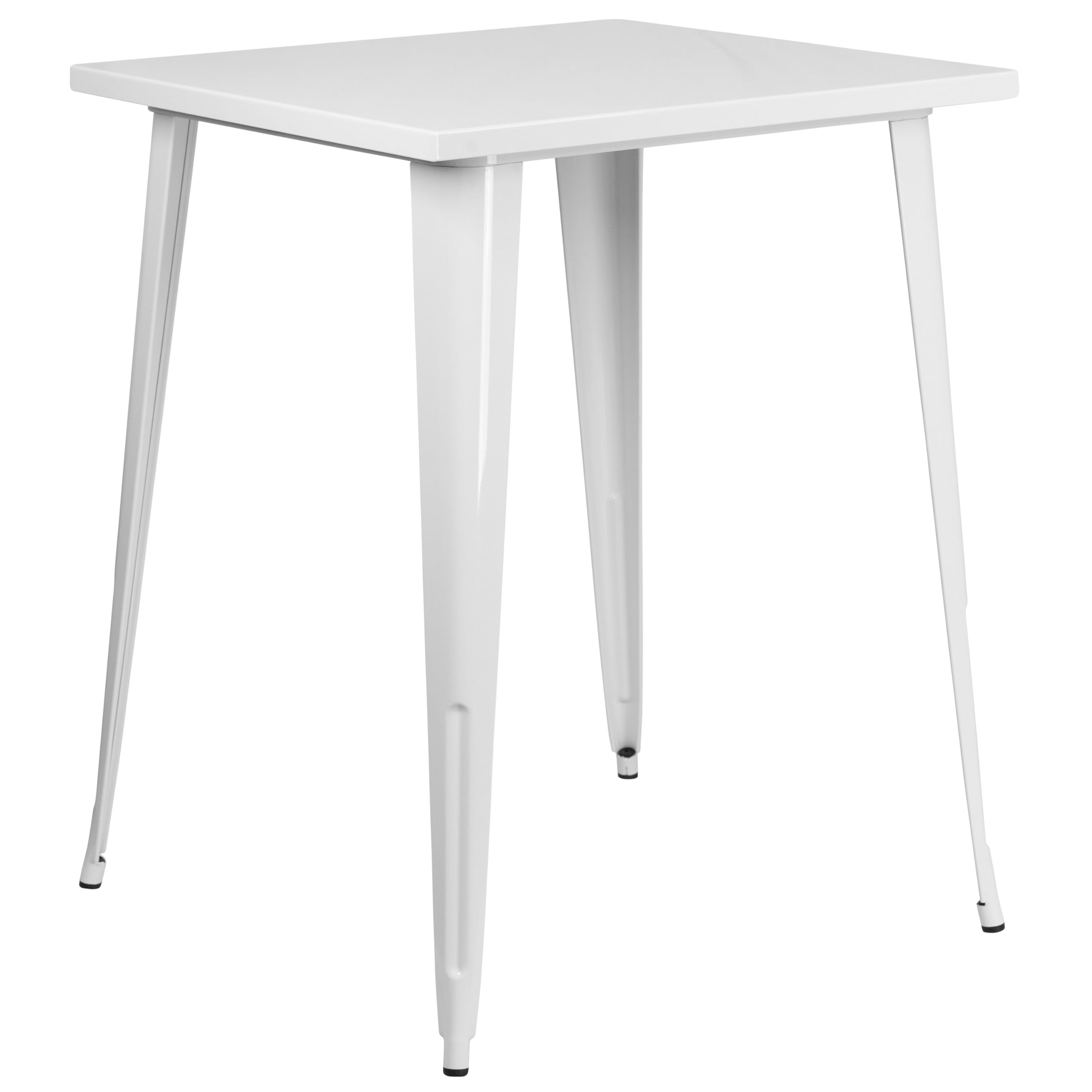 Photo 1 of *** ONE LEG IS MISSING, THERE ARE ONLY 3 ***Flash Furniture Nolan Commercial Grade 31.5" Square White Metal Indoor-Outdoor Bar Height Table