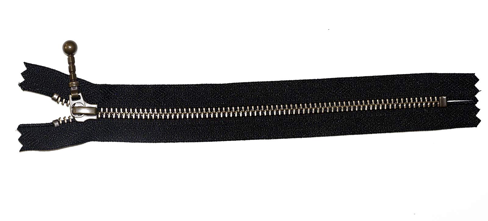 YKK Ball Stick Pin Metal Black Closed end Zip 8,10,12,14,16, 18, 20, 22, 24 inch. Width Size 5 (8 inch)