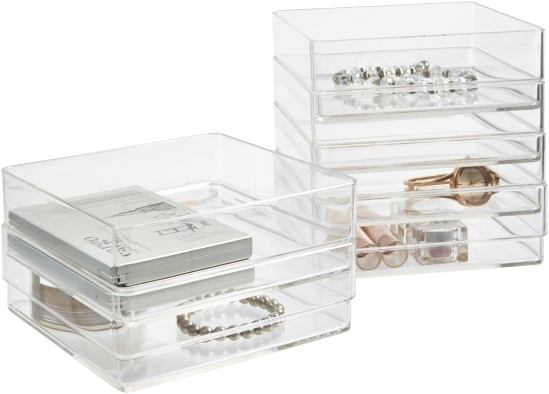 Amazon Com Stori Clear Plastic Drawer Organizers 6 X 6 X 2 L