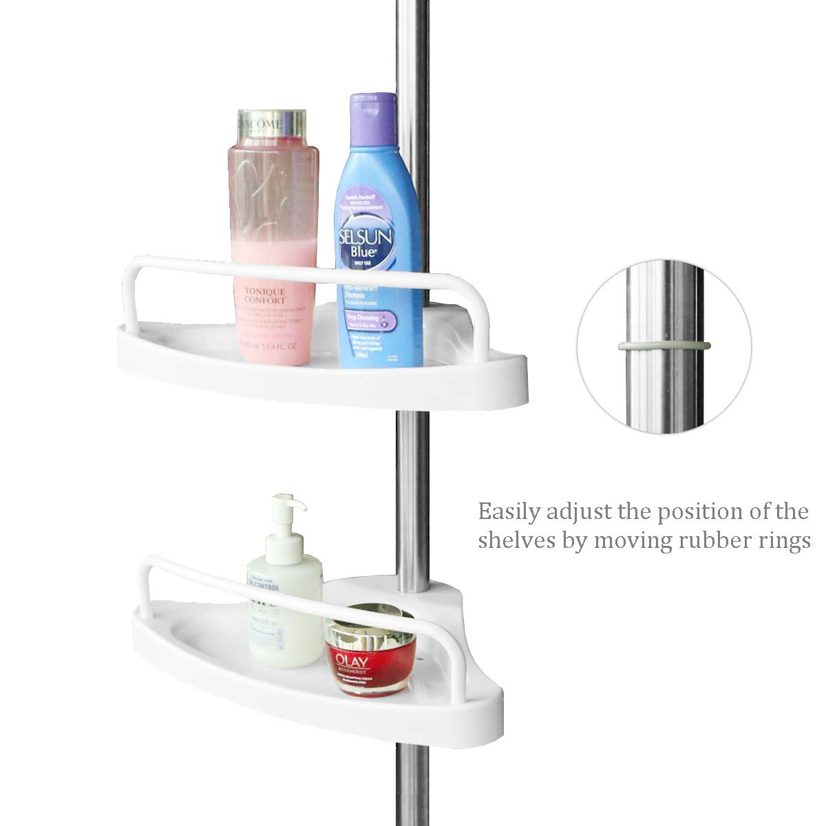 JoYo Constant Tension Corner Shower Caddy, Adjustable Tension Pole