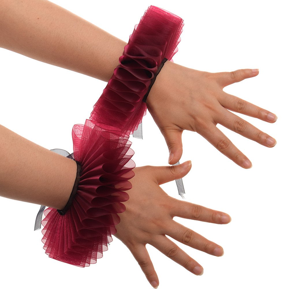 GRACEART Elizabethan Wrist Ruffs Ruffled Cuff Arm Bands For Fancy Dress (I) — image 1