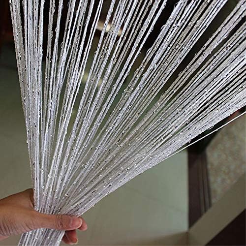 Decorative Tassel String Curtain Ribbon Strip Screen Door String Thread Fringe Curtain Window Panel Room Divider String Curtain for Living room, Bedroom, Party Events (C)