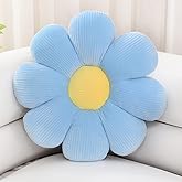 Sioloc Flower Pillow Shaped Throw Pillow Butt Cushion Floor Pillow,Seating Cushion,Cute Room Decor & Plush Pillow for Bedroom Sofa Chair(Blue,15.7'')