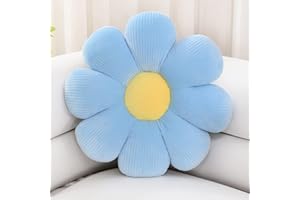 Sioloc Flower Shaped Throw Pillow - Butt Cushion & Seating Cushion, Cute Room Decor & Plush Pillow for Bedroom, Sofa, Chair (Blue, 29.5" )
