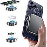 MIZUIA Small Portable Charger - for MagSafe Battery Pack 6000mAh, 3-in-1 Magnetic Wireless PowerBank for Apple Watch, 22.5W Fast Charging Power Bank for iPhone 17 Pro Max/16/15/14/13/12
