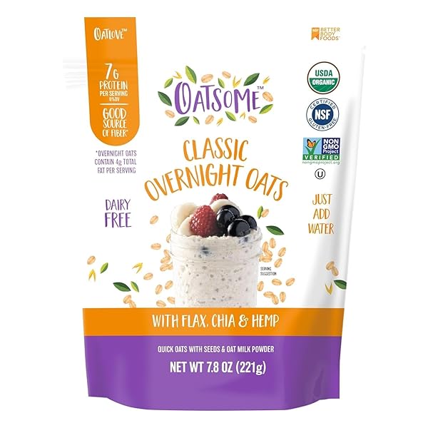 OATSOME ORGANIC OVERNIGHT OATS WITH CHIA, FLAX, &...