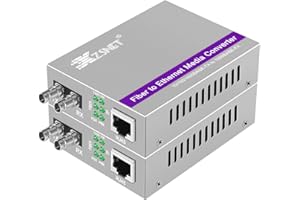 XZSNET A Pair of Gigabit ST to RJ45 Converter, Single-Mode Fiber to Ethernet Media Converter (Built-in Module, 1310nm, 20km),