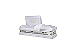 White Cross Metal Casket