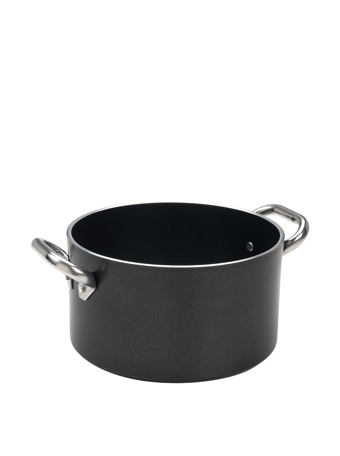 Pentole Agnelli ALSA2104SS36 Alblack B Cm36 Aluminium Black Crist Deep Saucepot with 2 Handles, 19.03 Litre, Stainless Steel