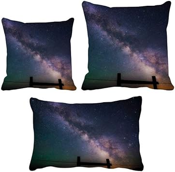 Amazon Com Diythinker Purple Dark Stars Galaxy Throw Pillows Set