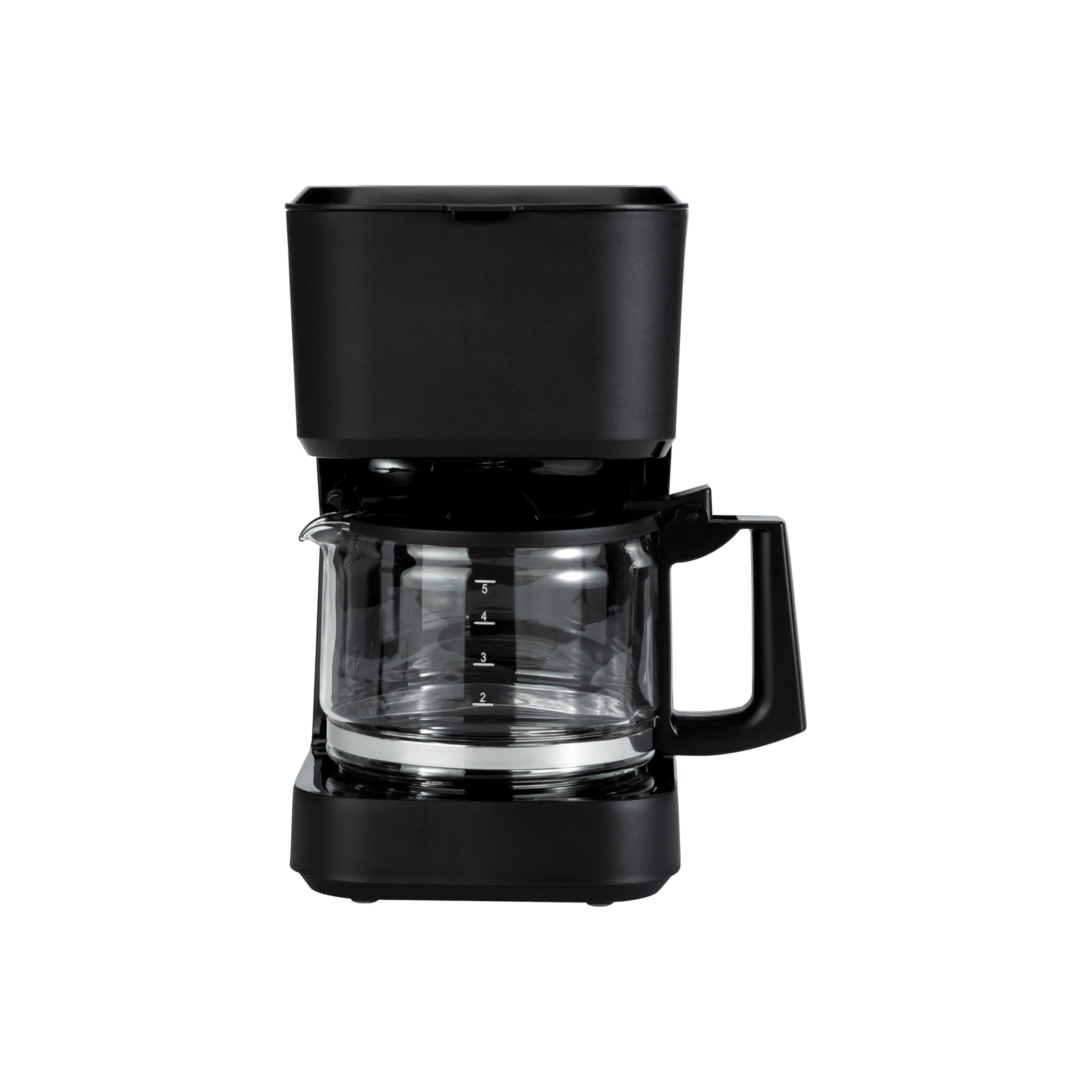 Amazon Basics 5 Cup Drip Coffee Maker, Coffee Machine with Glass Coffee Pot (0.8 Qt), Auto Shut-off, Auto Pause, Removable Filter Basket, Matte Black