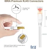 IBRA Cat8 Ethernet Cable SSTP 40Gbps 2000Mhz RJ45 Round White 1M Network Lan view 5