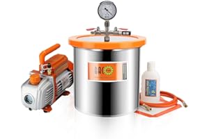 BACOENG 3 Gallon Vacuum Chamber with Pump, Stainless Steel Acrylic Lid Degassing Chamber Kit for Resin, Silicone and Epoxies