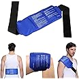Back Ice Gel Pack, LEADSTAR Reusable Gel Ice Pack with Strap Hot Cold Therapy for Back, Knee, Waist, Arm, Elbow, Shoulder, An