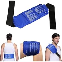 Back Ice Gel Pack, LEADSTAR Reusable Gel Ice Pack with Strap Hot Cold Therapy for Back, Knee, Waist, Arm, Elbow, Shoulder, An