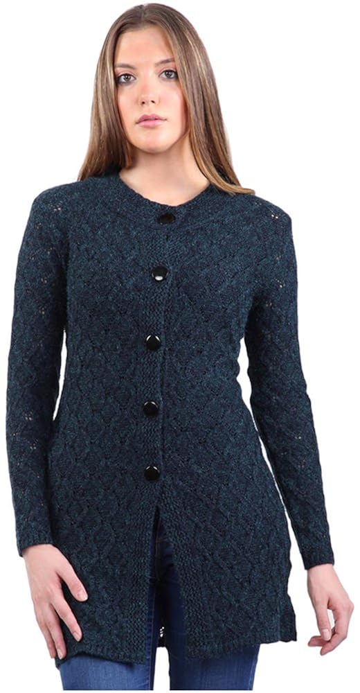 montrex acro wool winter long coat for women, girls (navy blue)