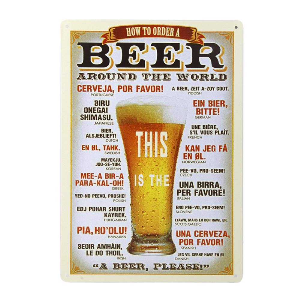 Toyvian Plaque Poster, Retro Vintage Metal Tin Signs for Cafe Bar, Beer Pub Wall Art Decor, 7.87 * 11.81 inch